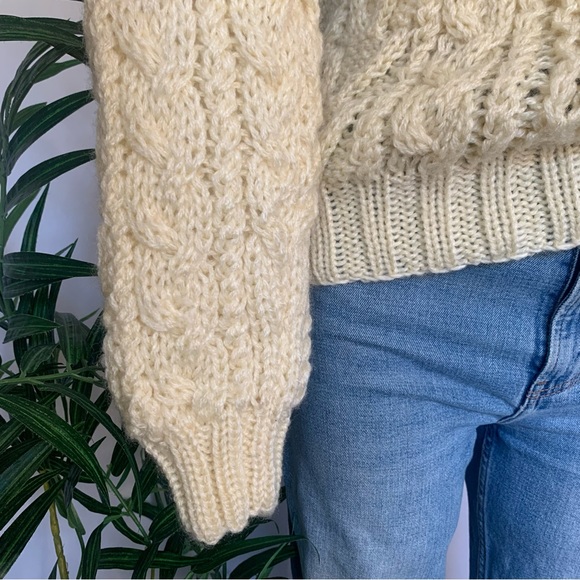 v i n t a g e :: Handmade Chunky Braided Cable Knit Aran Sweater - Picture 9 of 15